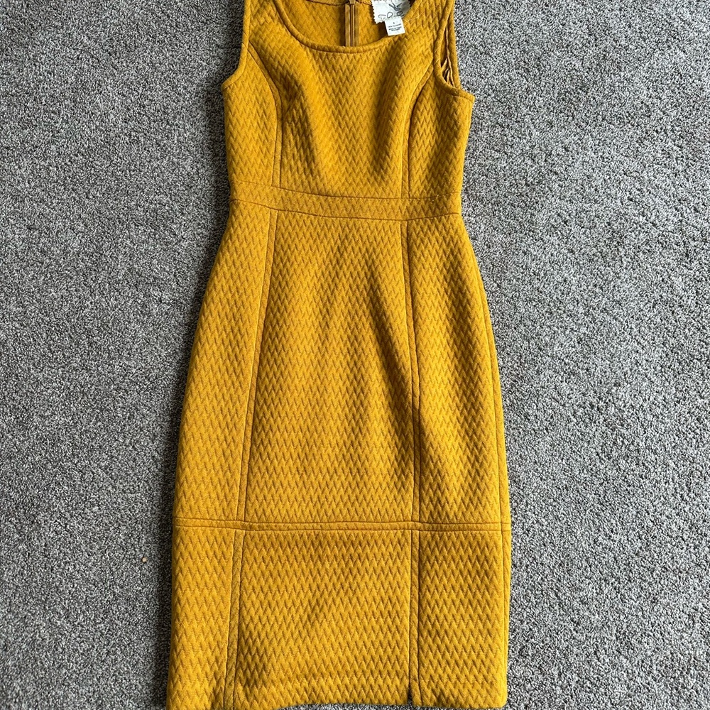 Elegant Mustard Yellow Sleeveless Dress